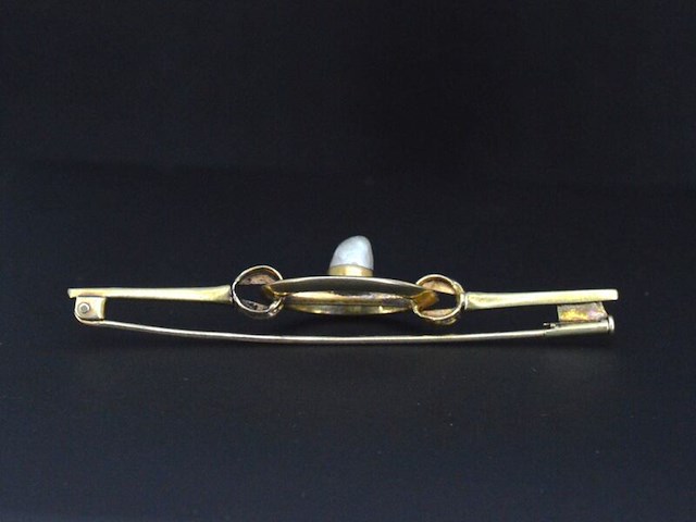 Gouden broche met orient parel - afbeelding 4 van  5