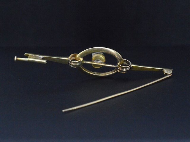 Gouden broche met orient parel - afbeelding 5 van  5