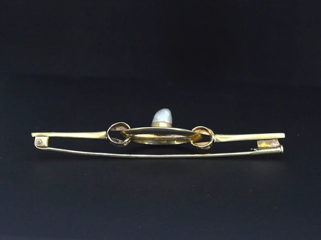 Gouden broche met orient parel - afbeelding 4 van  5