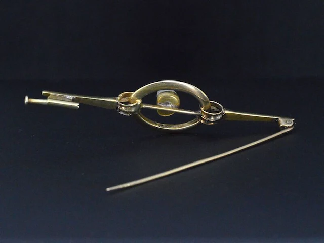 Gouden broche met orient parel - afbeelding 5 van  5