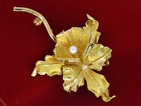 Gouden broche met parel - afbeelding 2 van  7