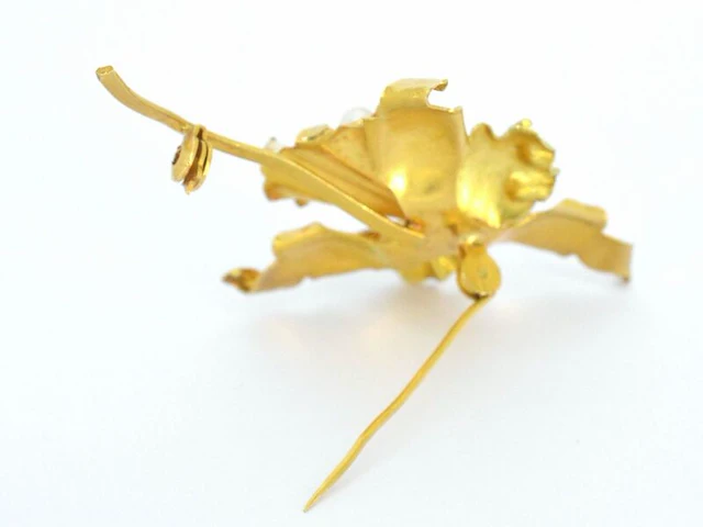 Gouden broche met parel - afbeelding 5 van  7