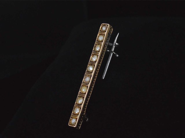 Gouden broche met parels - afbeelding 4 van  7