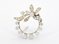 Gouden broche of hanger met diamanten - afbeelding 2 van  6