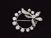 Gouden broche/hanger met diamanten - afbeelding 1 van  7
