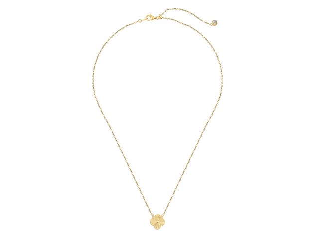 Gouden collier met 1 klaver 14k goudverguld - afbeelding 1 van  3