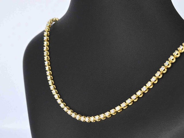 Gouden collier met 107 briljant diamanten - afbeelding 4 van  8