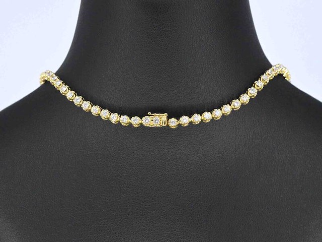 Gouden collier met 107 briljant geslepen diamanten - afbeelding 5 van  9