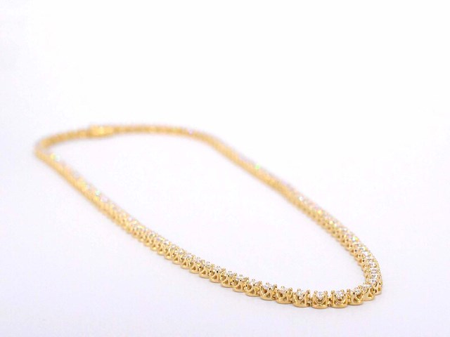 Gouden collier met 107 briljant geslepen diamanten - afbeelding 7 van  9