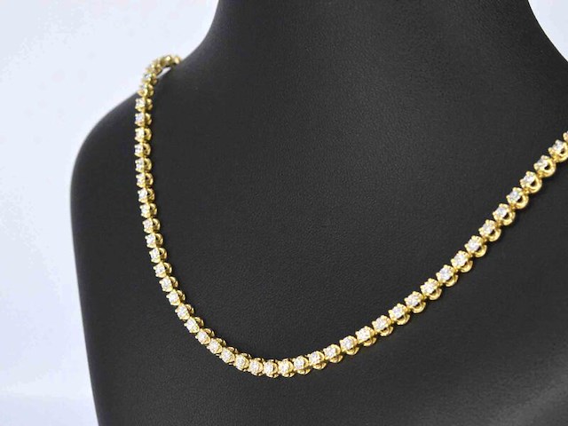 Gouden collier met 107 briljant geslepen diamanten - afbeelding 3 van  9