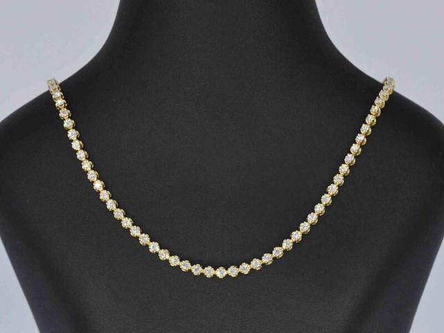 Gouden collier met 107 briljant geslepen diamanten - afbeelding 1 van  9