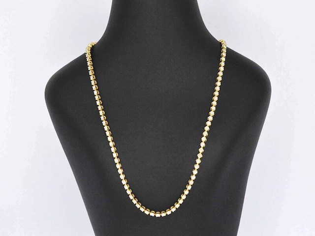 Gouden collier met 107 briljant geslepen diamanten - afbeelding 2 van  9