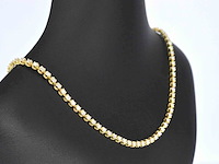 Gouden collier met 107 briljant geslepen diamanten - afbeelding 4 van  9