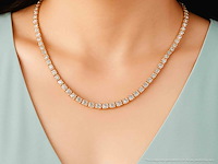 Gouden collier met briljant geslepen diamanten - afbeelding 2 van  6