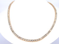 Gouden collier met briljant geslepen diamanten - afbeelding 3 van  6