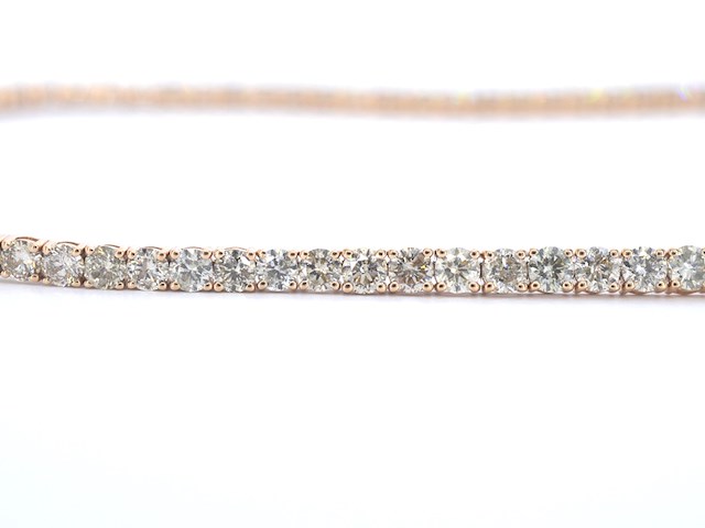 Gouden collier met briljant geslepen diamanten - afbeelding 4 van  6