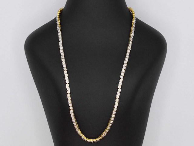 Gouden collier met diamanten 3.50 carat - afbeelding 1 van  10