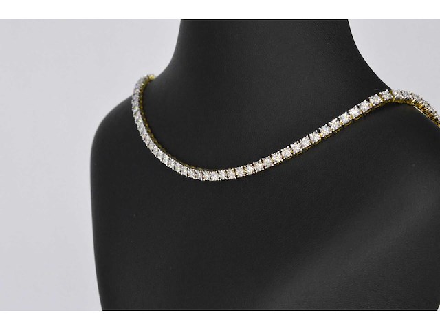 Gouden collier met diamanten 3.50 carat - afbeelding 5 van  10