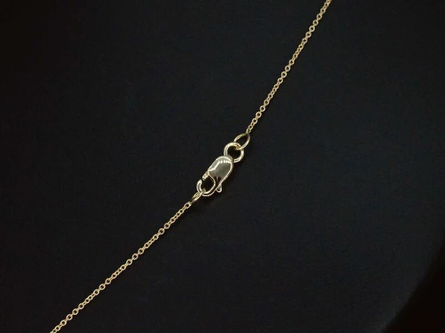 Gouden collier met diamanten hanger klaver vier - afbeelding 4 van  8