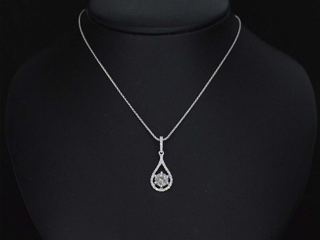 Gouden collier met diamanten - afbeelding 2 van  7