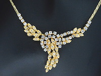 Gouden collier met hoge kwaliteit natuurlijke diamanten - afbeelding 1 van  10