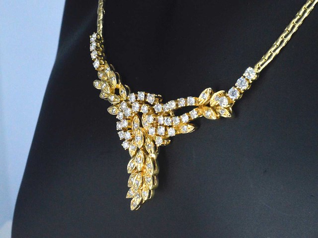 Gouden collier met hoge kwaliteit natuurlijke diamanten - afbeelding 3 van  10