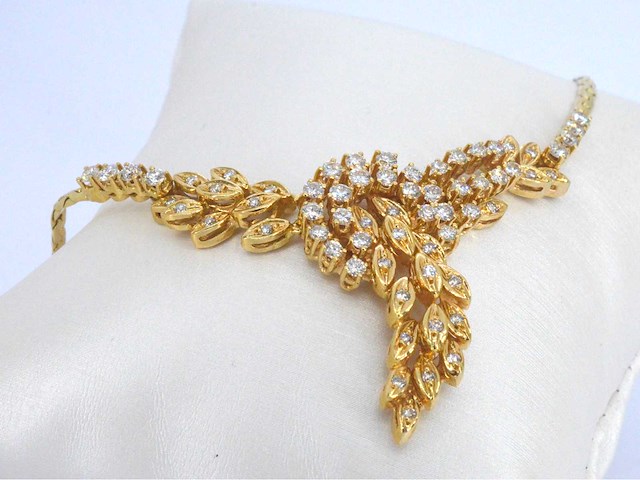 Gouden collier met hoge kwaliteit natuurlijke diamanten - afbeelding 8 van  10