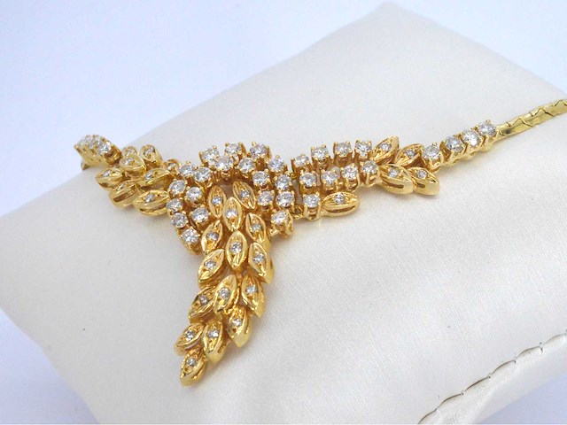 Gouden collier met hoge kwaliteit natuurlijke diamanten - afbeelding 9 van  10