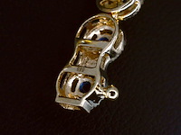 Gouden collier volledig met witte diamanten en saffieren 17.00 carat - afbeelding 6 van  8