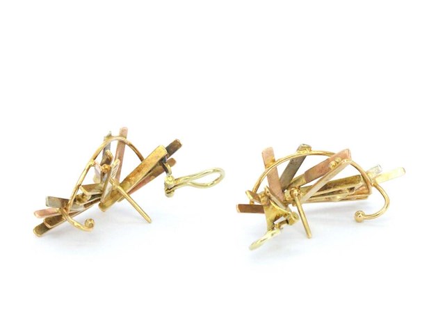 Gouden design oorbellen van anneke schat - afbeelding 8 van  11