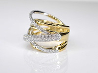Gouden design ring met diamanten - afbeelding 4 van  6