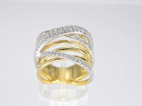 Gouden design ring met diamanten - afbeelding 6 van  6