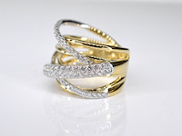 Gouden design ring met diamanten - afbeelding 3 van  5