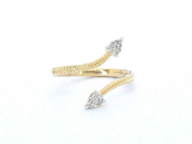 Gouden design ring met natuurlijke diamanten - afbeelding 1 van  9