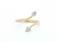 Gouden design ring met natuurlijke diamanten - afbeelding 1 van  9