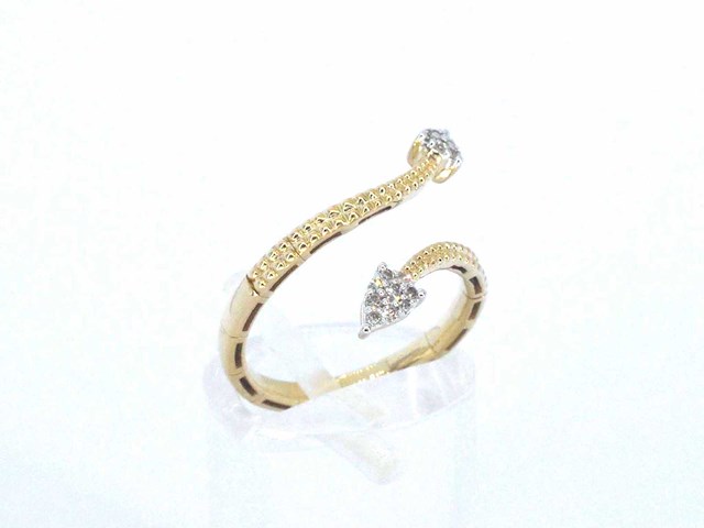 Gouden design ring met natuurlijke diamanten - afbeelding 4 van  9