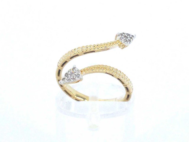 Gouden design ring met natuurlijke diamanten - afbeelding 6 van  9