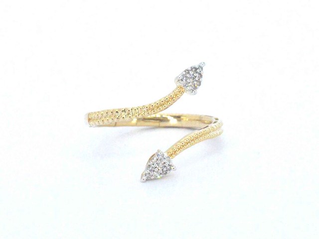 Gouden design ring met natuurlijke diamanten - afbeelding 1 van  10