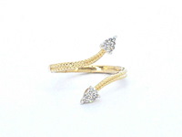 Gouden design ring met natuurlijke diamanten - afbeelding 1 van  10