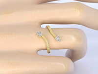 Gouden design ring met natuurlijke diamanten - afbeelding 3 van  10