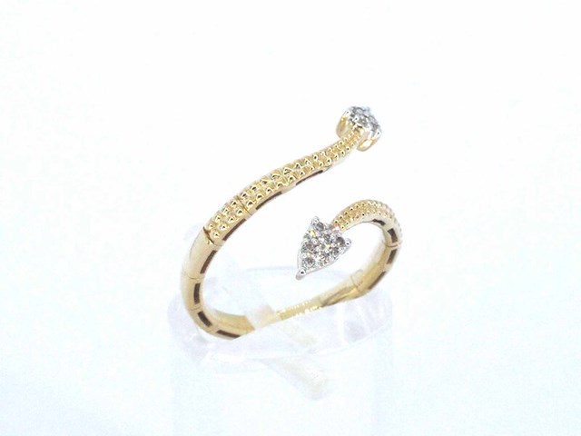 Gouden design ring met natuurlijke diamanten - afbeelding 4 van  10