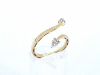 Gouden design ring met natuurlijke diamanten - afbeelding 4 van  10