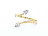 Gouden design ring met natuurlijke diamanten - afbeelding 5 van  10