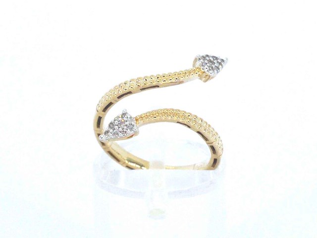 Gouden design ring met natuurlijke diamanten - afbeelding 6 van  10