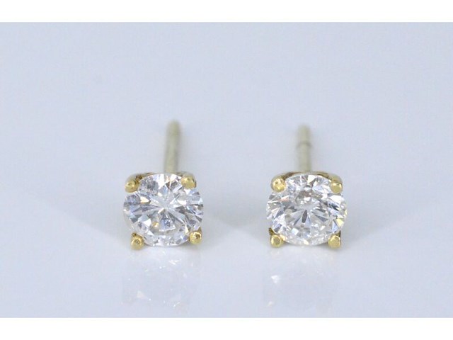 Gouden diamanten oorbellen van 1.00 carat - afbeelding 3 van  5