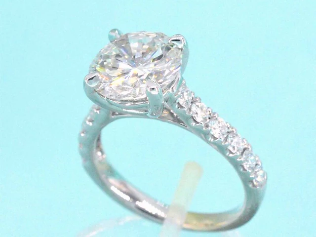 Gouden diamanten solitair ring met een grote diamant van 3.00 carat - afbeelding 3 van  8