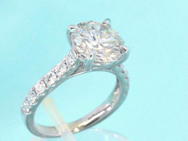Gouden diamanten solitair ring met een grote diamant van 3.00 carat - afbeelding 4 van  8