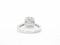 Gouden diamanten solitair ring met een grote diamant van 4.00 carat en kleine diamanten - afbeelding 6 van  7