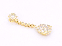 Gouden druppelvormige hanger briljant en princess diamanten - afbeelding 6 van  7