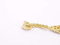 Gouden druppelvormige hanger briljant en princess diamanten - afbeelding 7 van  7